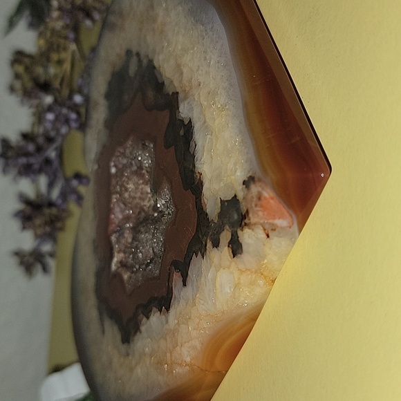 Large Druzy Carnelian Heart Shaped Crystal Carving - Picture 5 of 9